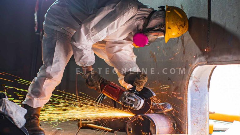A man welding iron