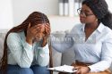 A lady visiting a female mental health therapist