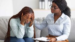 A lady visiting a female mental health therapist